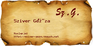 Sziver Géza névjegykártya