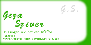 geza sziver business card